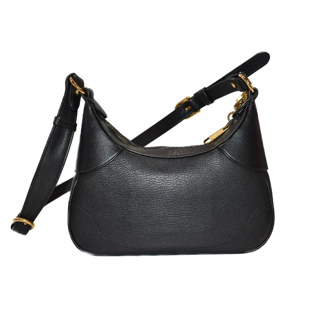 Gucci Bag Aphrodite Shoulder Leather GG Double Black Handbag
